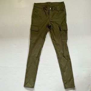 Prana Meme Pants Women's Sz 8 Olive Green Outdoors Cargo Skinny Hiking